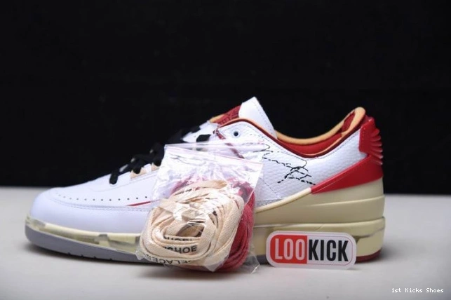 1st Kicks Shoes White SP Low DJ4375-106 Off-White Jordan Red Retro 2 0823